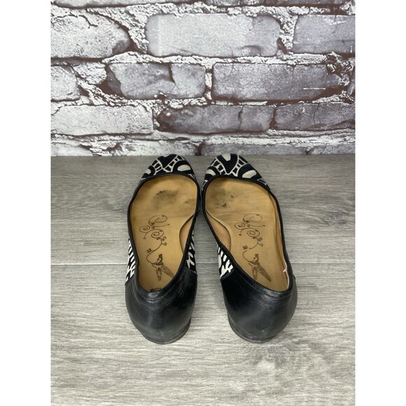 Tibi New York White Black Canvas Leather Ballet Flats Women’s Sz 7B US/37.5EU - Picture 5 of 16